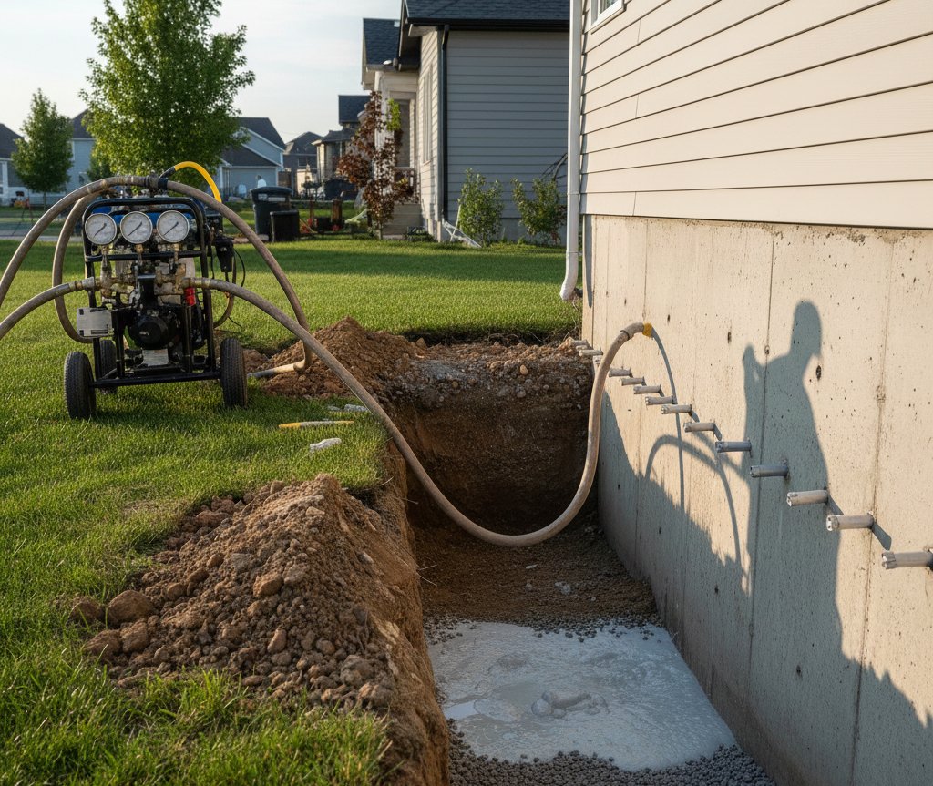Exterior basement repair Niagara Falls foundation waterproofing and excavation"