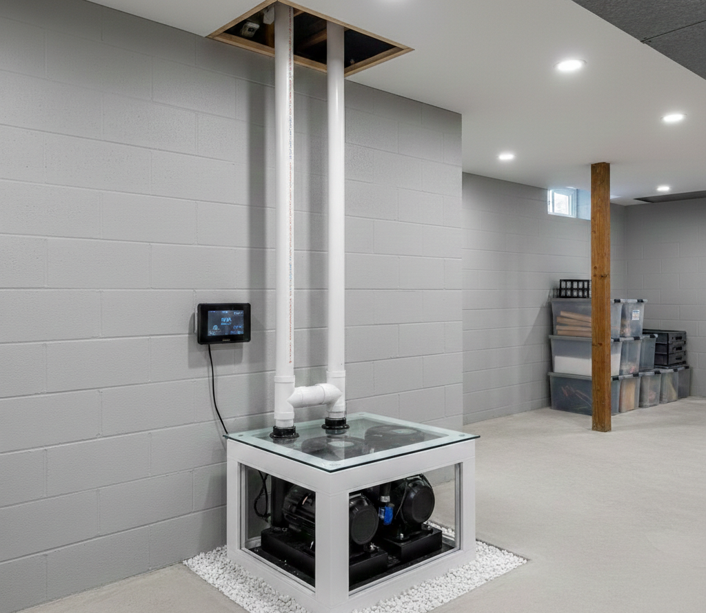 Interior basement repair Niagara Falls smart sump pump installation